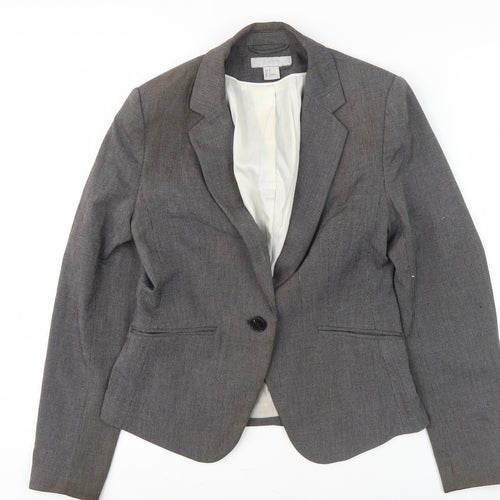 H&M Women's Grey Blazer, Size 10, Regular Fit