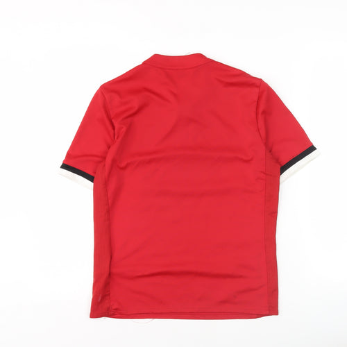 Adidas Boys Red Manchester United Polo Jersey L