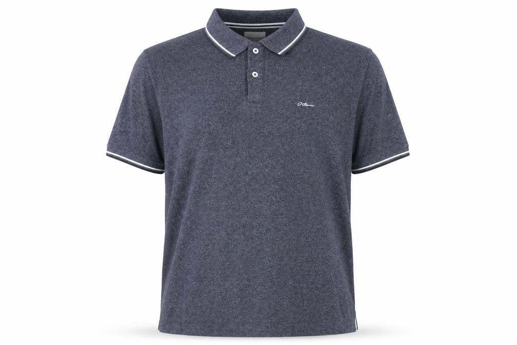 Front view of Octave Men's Blue Polo Shirt 2XL Cotton Blend