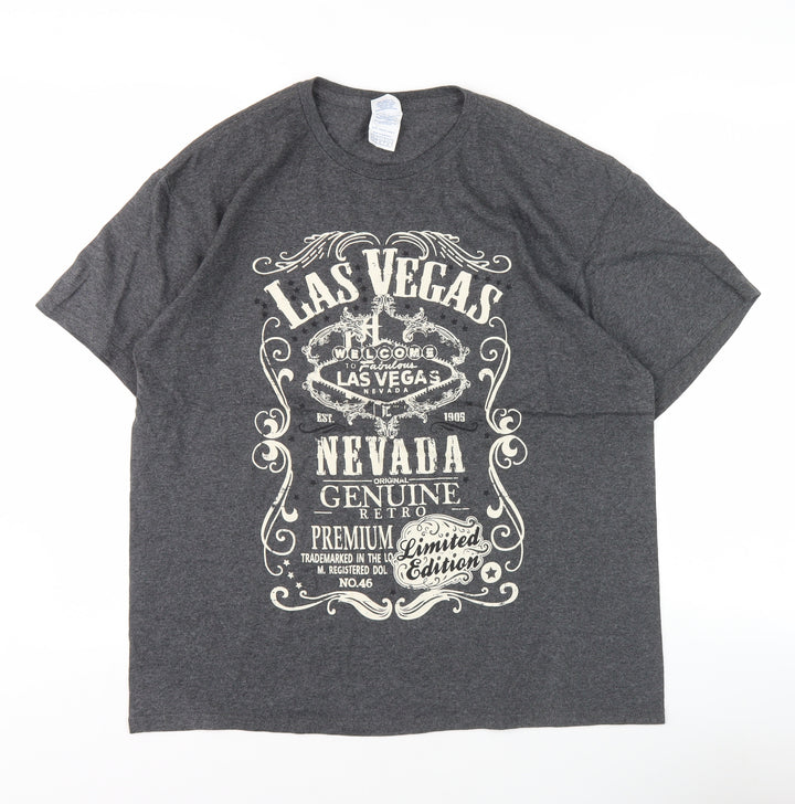 Delta Pro Weight Men's Grey Retro Graphic T-Shirt L
