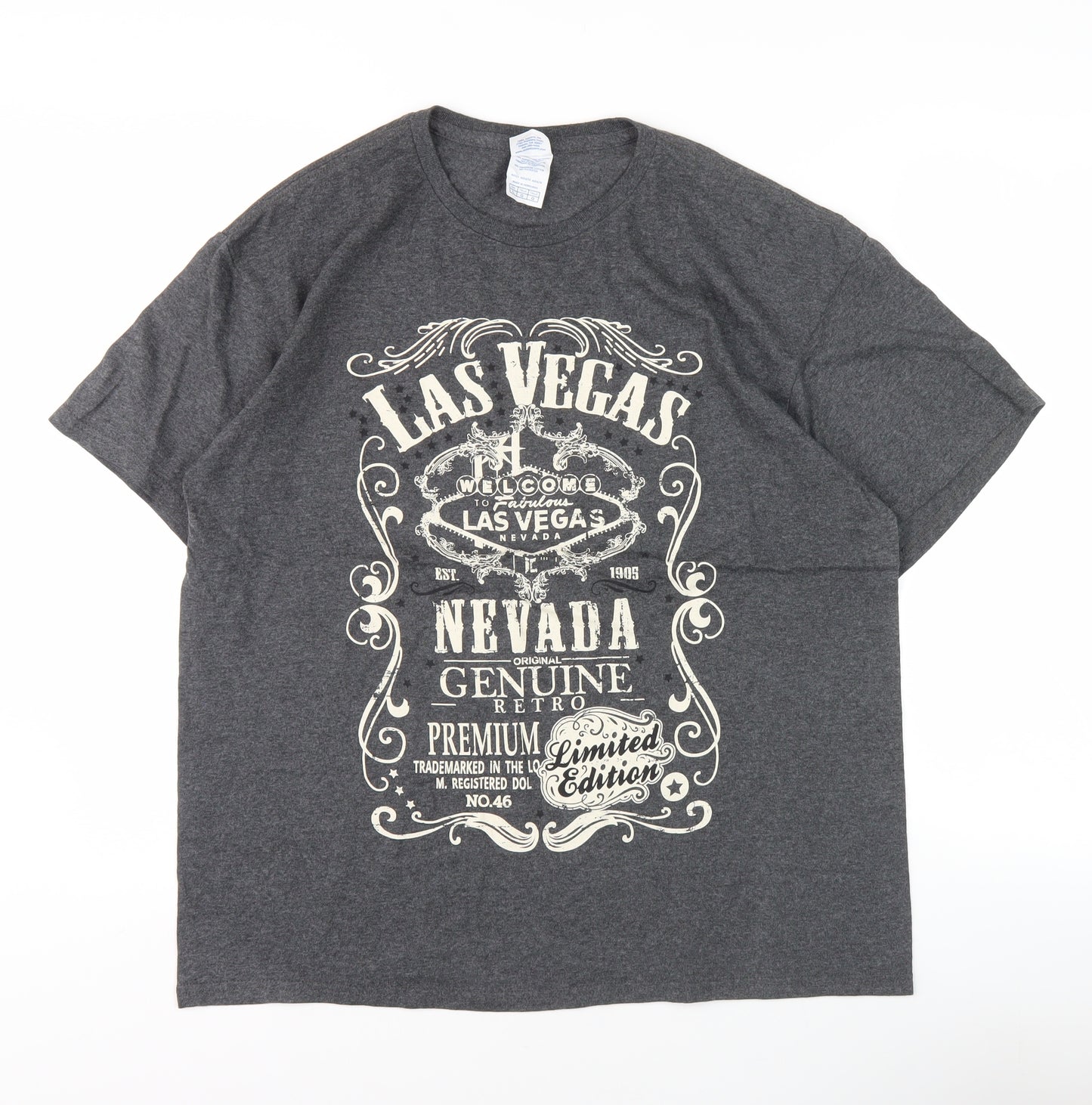 Delta Pro Weight Men's Grey Retro Graphic T-Shirt L