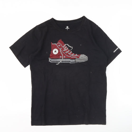 Converse Boys Black T-Shirt L 12-13 Years Graphic Print