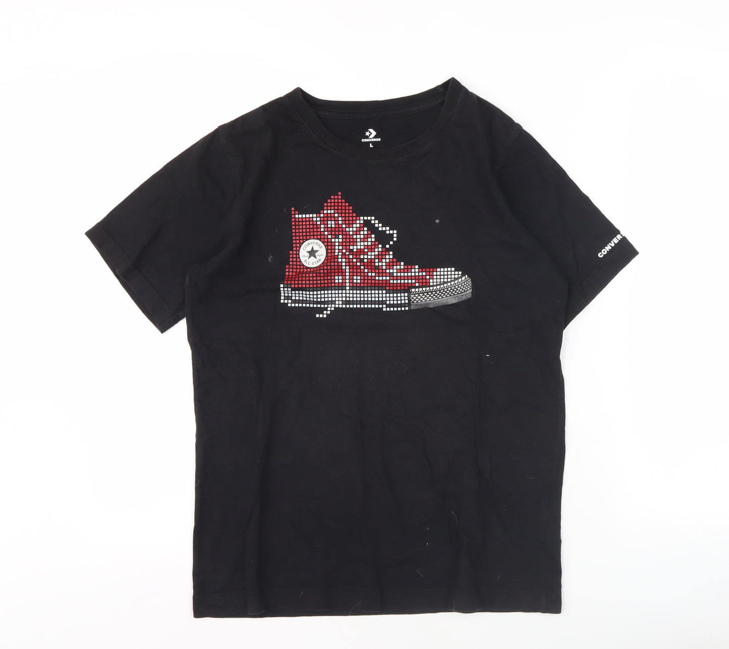 Converse Boys Black T-Shirt L 12-13 Years Graphic Print
