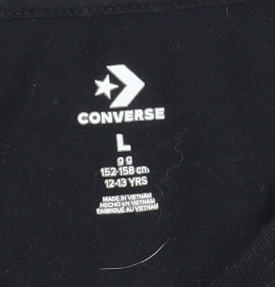 Converse Boys Black T-Shirt L 12-13 Years Graphic Print