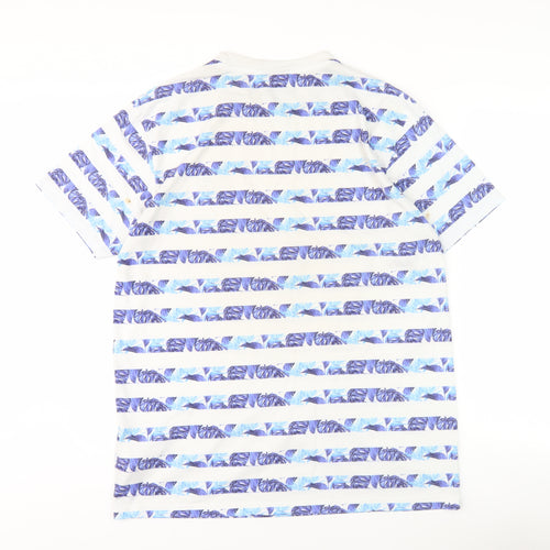 McKenzie Men's Striped T-Shirt L White Blue