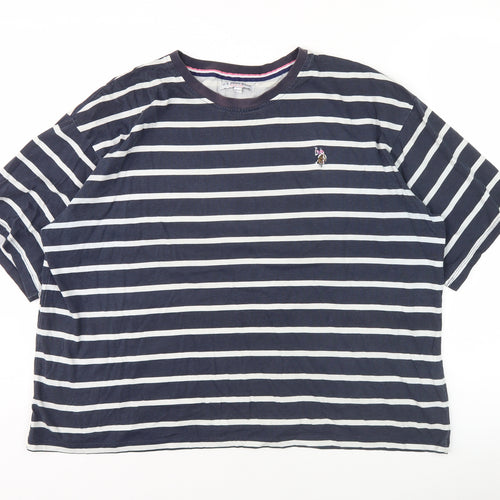 U.S. Polo Assn. Women's Blue Striped T-Shirt 2XL