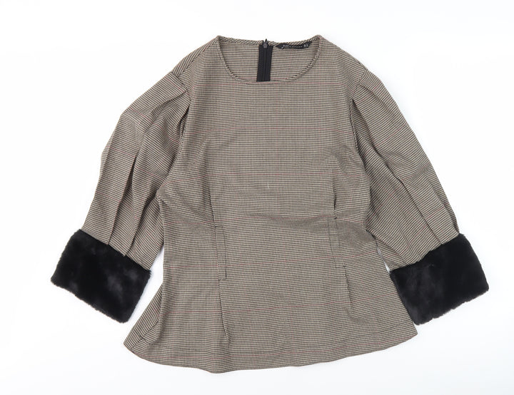 Zara Woman Women's Multicoloured Blouse 3/4 Sleeve M