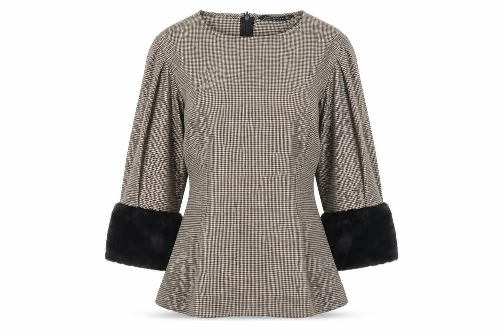 Front view of Zara Woman Women's Multicoloured Blouse 3/4 Sleeve M