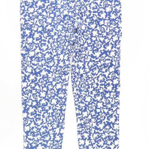Warehouse Women's Blue Floral Trousers Size 10