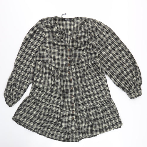 Nasty Gal Women's Multicoloured Plaid Shirt Dress Size 12