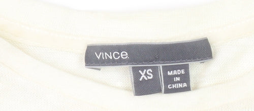 Vince Women's Ivory Striped Long Sleeve T-Shirt XS
