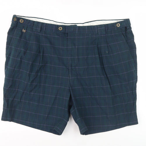 Oakman Men's Blue Check Chino Shorts Size 48