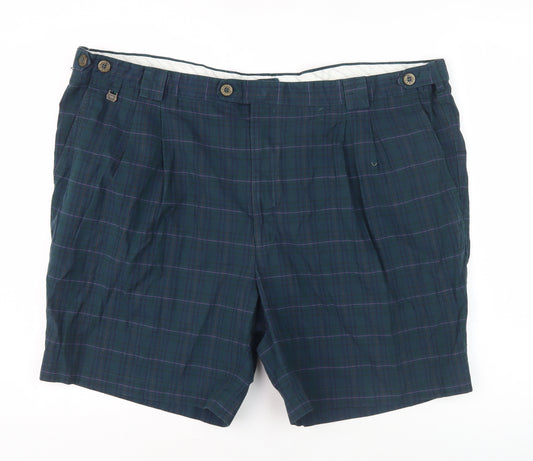 Oakman Men's Blue Check Chino Shorts Size 48