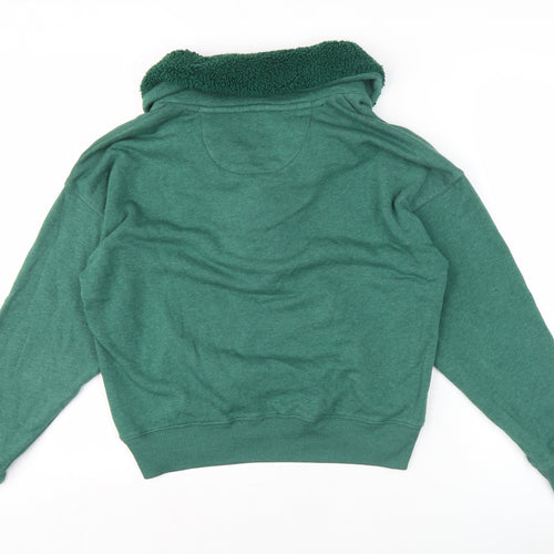 American Eagle Women's Green Henley Sweatshirt S
