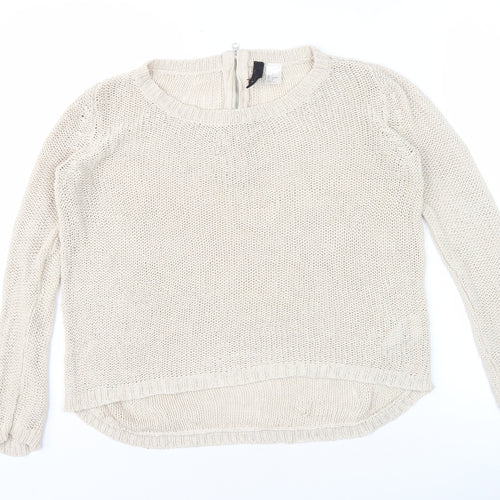 Divided Women's Beige Full Zip Jumper, S, Casual Elegance