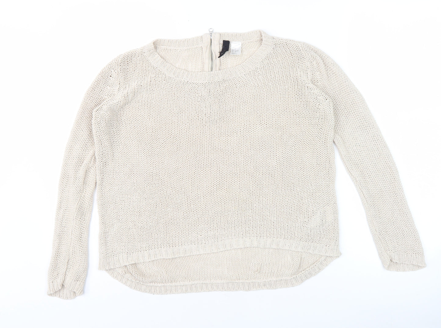 Divided Women's Beige Full Zip Jumper, S, Casual Elegance