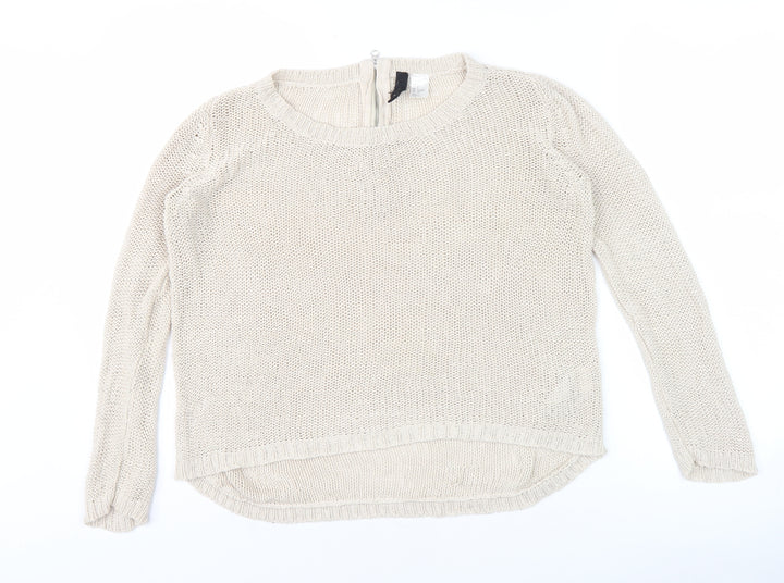 Divided Women's Beige Full Zip Jumper, S, Casual Elegance