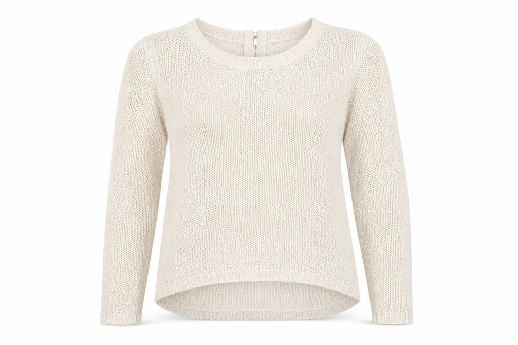 Front view of Divided Women's Beige Full Zip Jumper, S, Casual Elegance