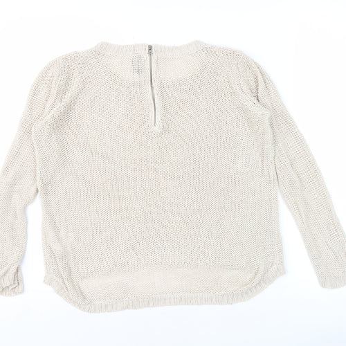 Divided Women's Beige Full Zip Jumper, S, Casual Elegance