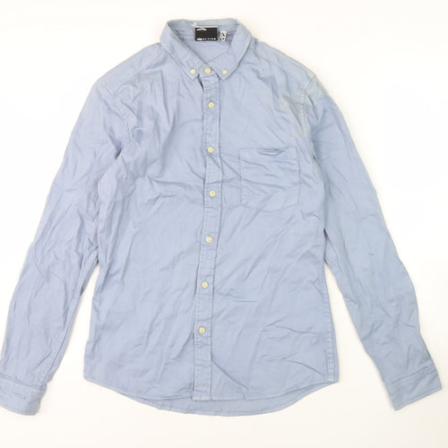 ASOS Men's Blue Button-Up Shirt, Size S