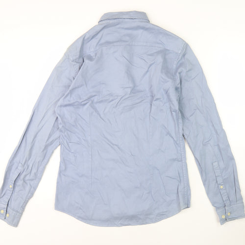ASOS Men's Blue Button-Up Shirt, Size S
