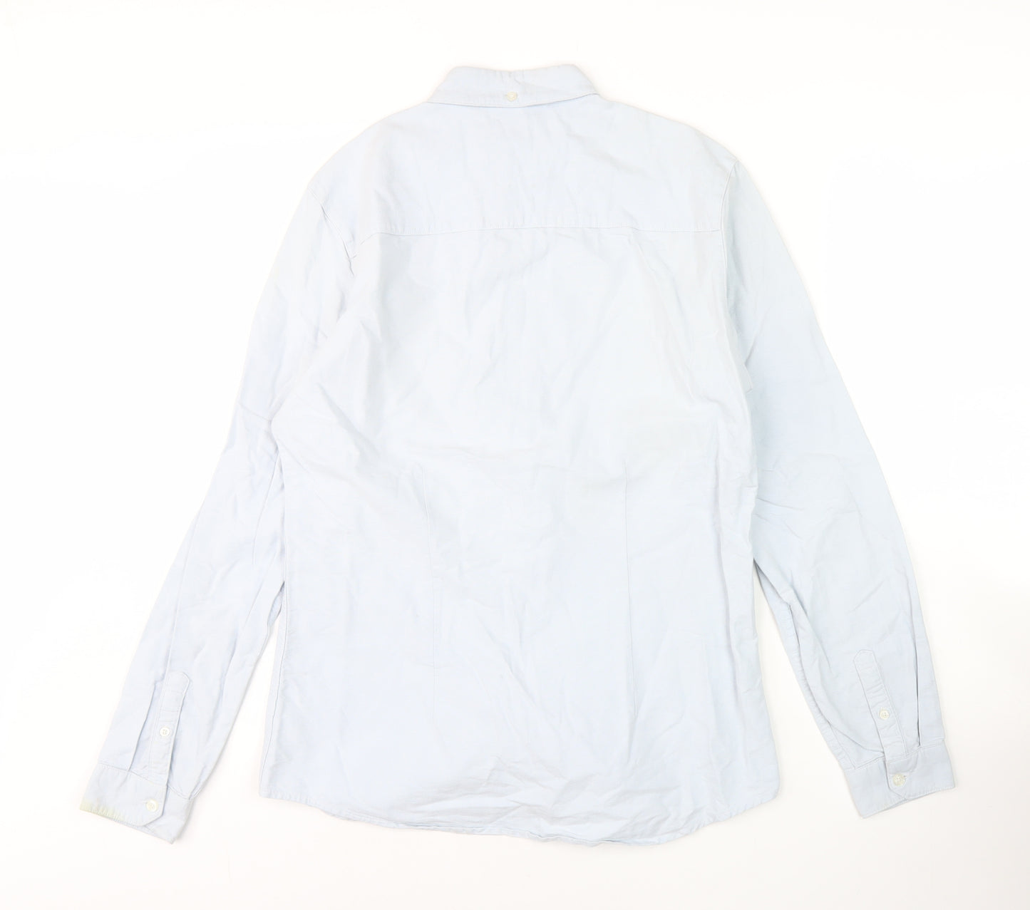 Farah Men's Blue Slim Fit Long Sleeve Shirt S