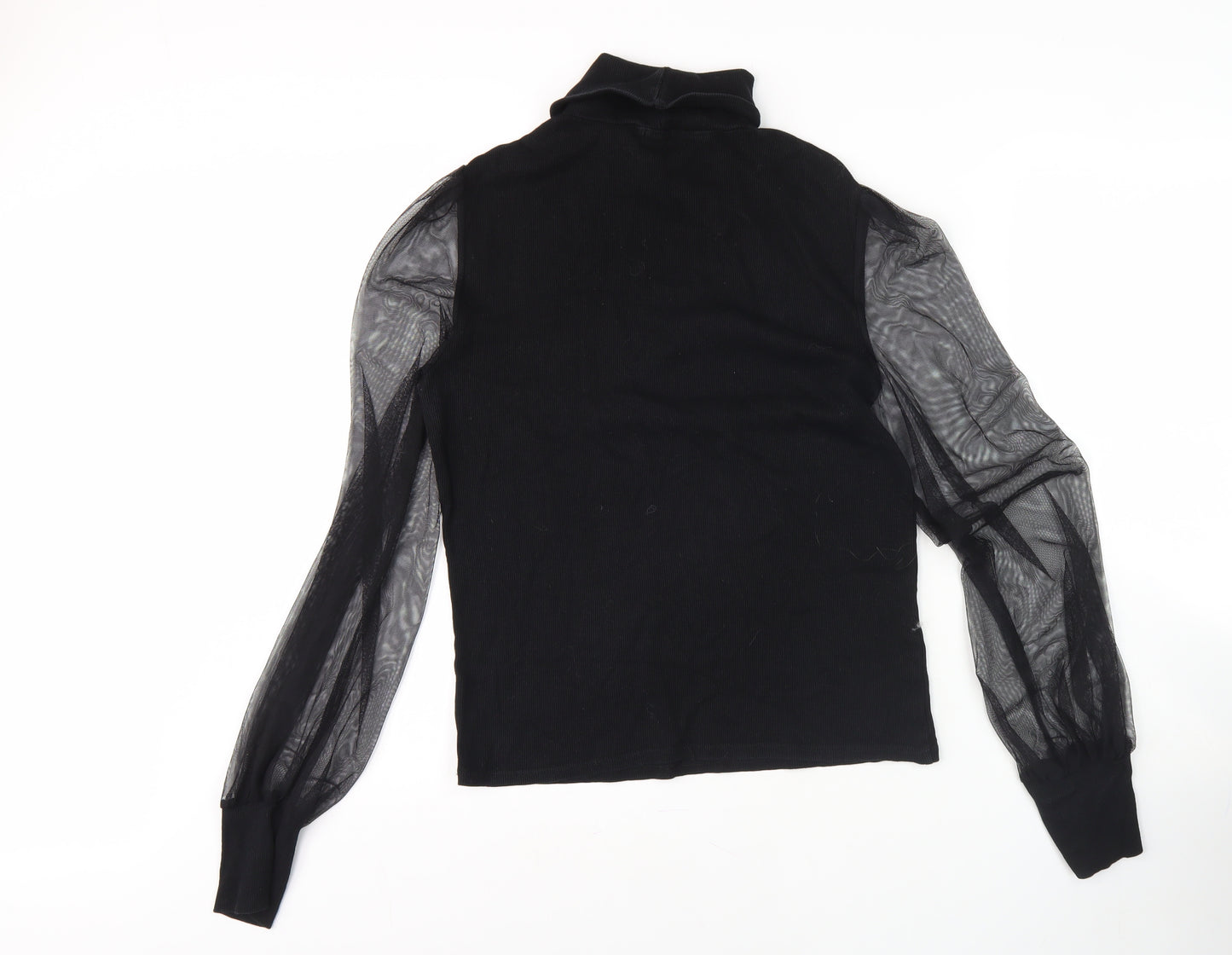 River Island Black High Neck Balloon Sleeve Women's Top