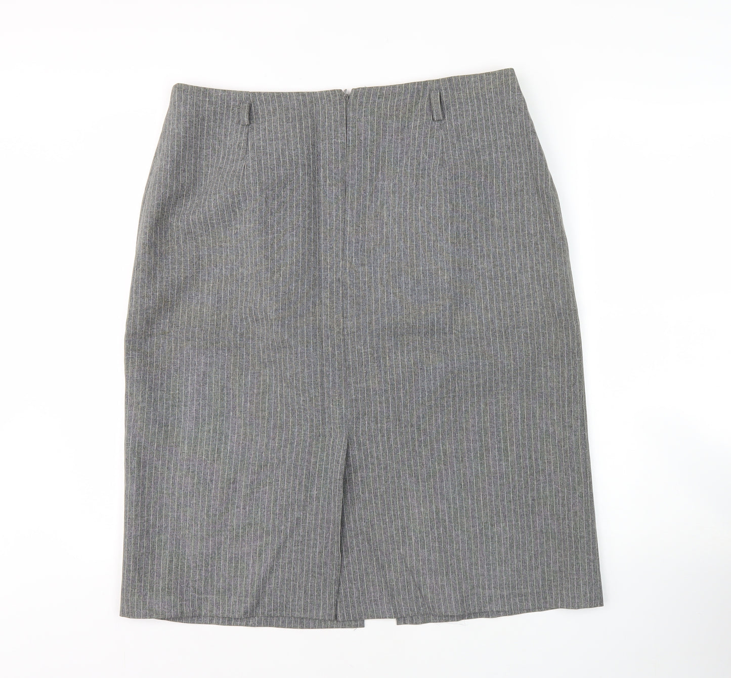 Design Essentials Women's Grey Striped Pencil Skirt