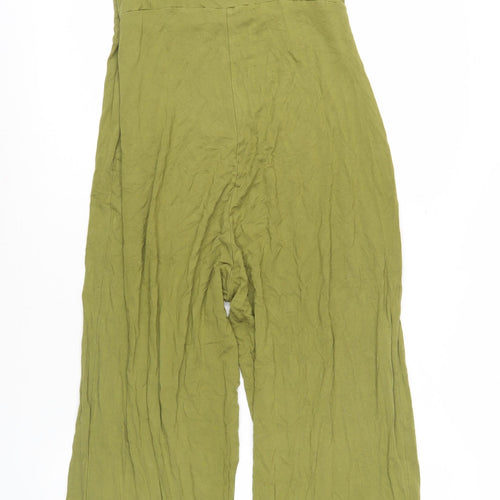 Pull & Bear Women's Green Jumpsuit Size 12 Wide-Leg Sleeveless