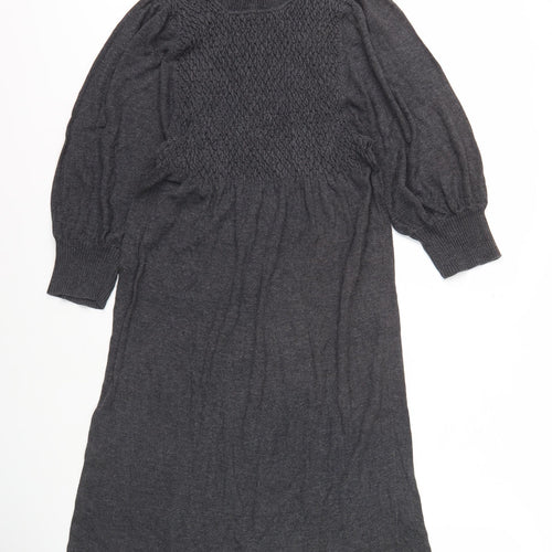Studio Women's Grey Jumper Dress XS Long Sleeve