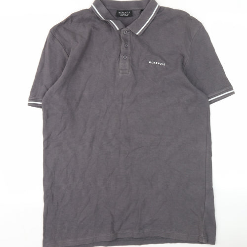McKenzie Men's Grey Polo Shirt - Size L, Short Sleeve