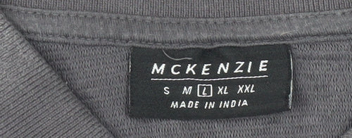 McKenzie Men's Grey Polo Shirt - Size L, Short Sleeve