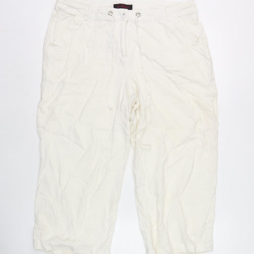 No Ordinary Women's Ivory Cropped Trousers Size 14