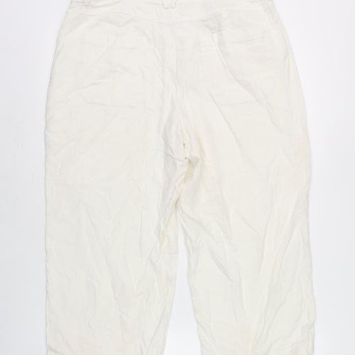 No Ordinary Women's Ivory Cropped Trousers Size 14