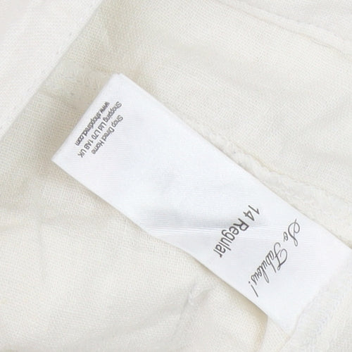 No Ordinary Women's Ivory Cropped Trousers Size 14