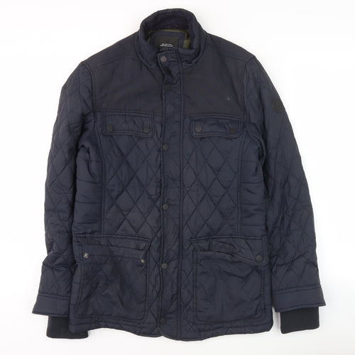 Burton Men Blue Quilted Jacket S Size Casual