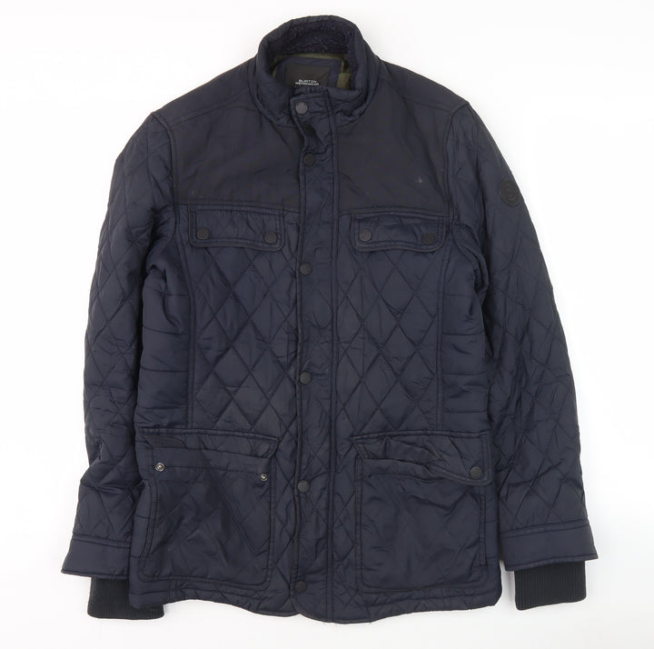 Burton Men Blue Quilted Jacket S Size Casual