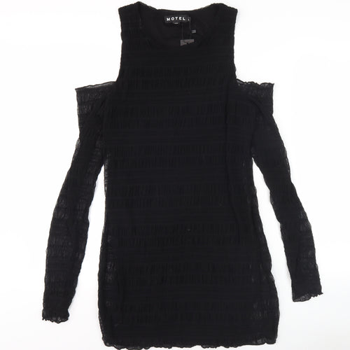Motel Women's Black Bodycon Dress L Long Sleeve