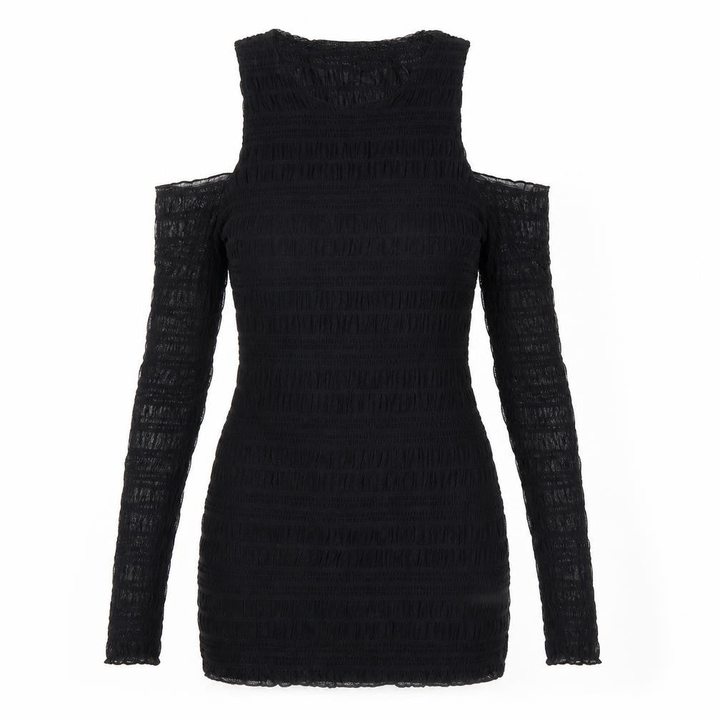 Motel Women's Black Bodycon Dress L Long Sleeve