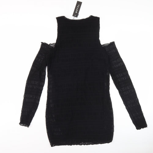 Motel Women's Black Bodycon Dress L Long Sleeve