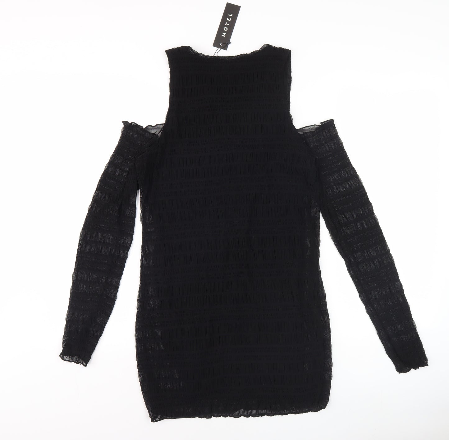 Motel Women's Black Bodycon Dress L Long Sleeve