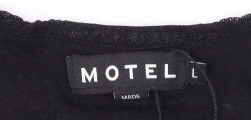 Motel Women's Black Bodycon Dress L Long Sleeve
