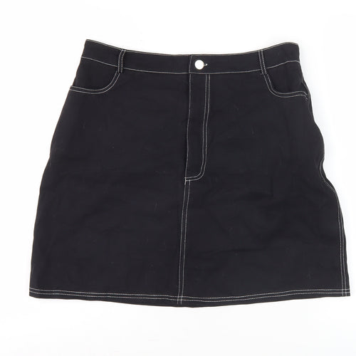 Romwe Women's Black L Pencil Skirt with Pockets