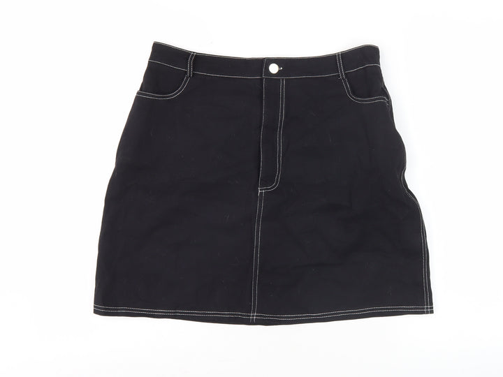 Romwe Women's Black L Pencil Skirt with Pockets