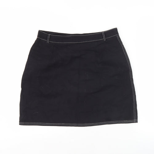 Romwe Women's Black L Pencil Skirt with Pockets
