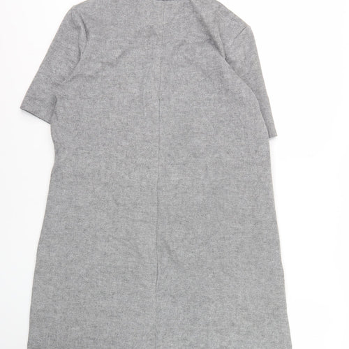 Zara Women's Grey High Neck Wool Dress XL