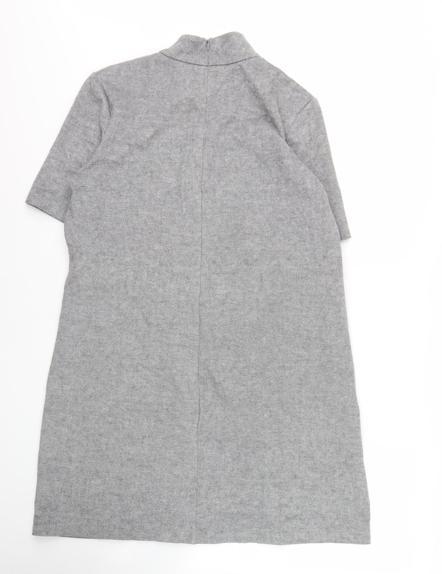 Zara Women's Grey High Neck Wool Dress XL