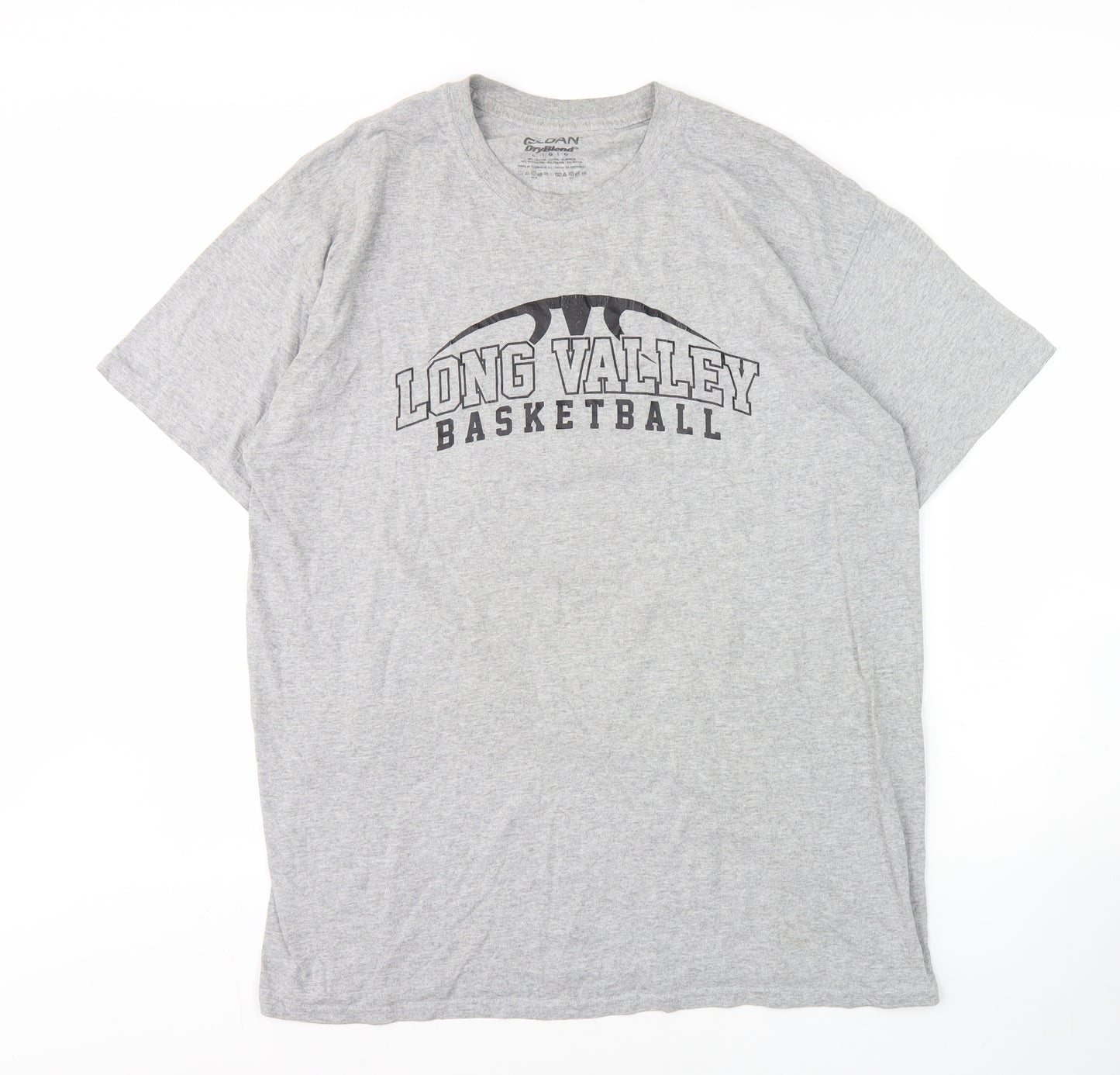 Gildan Men's Grey Sports Graphic Print T-Shirt L