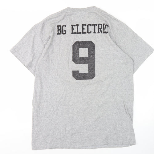 Gildan Men's Grey Sports Graphic Print T-Shirt L