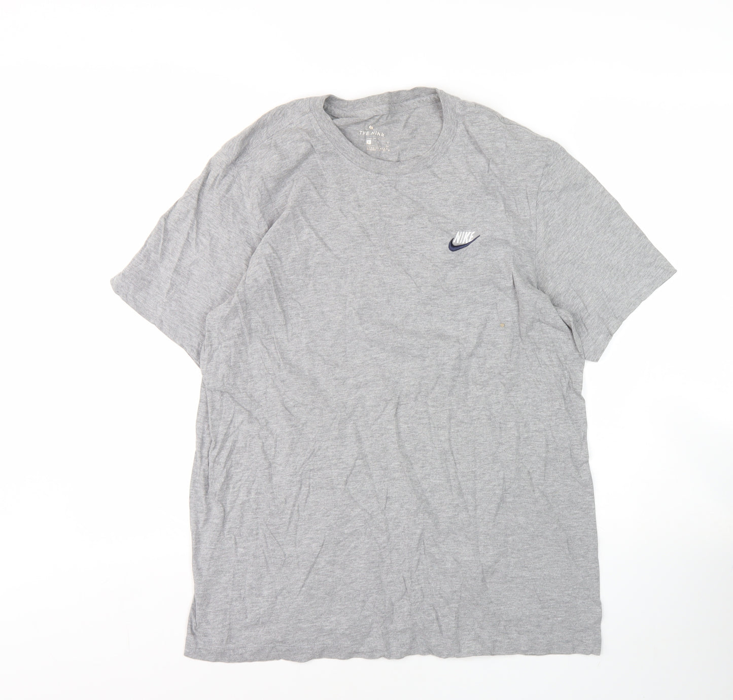 Nike Men's Grey T-Shirt Size L with Logo
